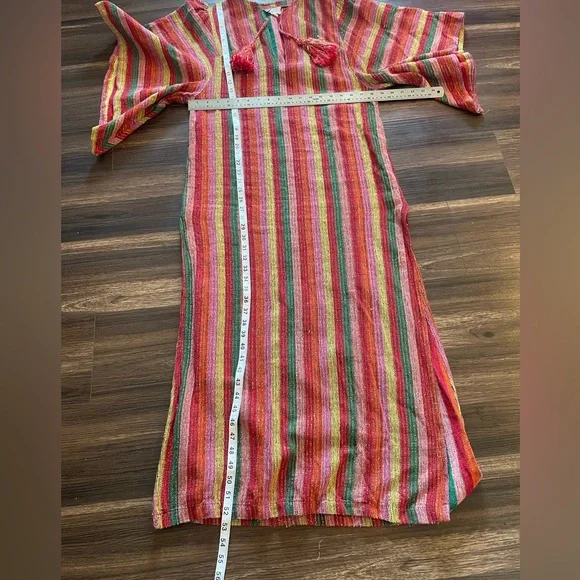 Vintage Rikma Colorful Striped Kaftan Dress Israel - Picture 12 of 14